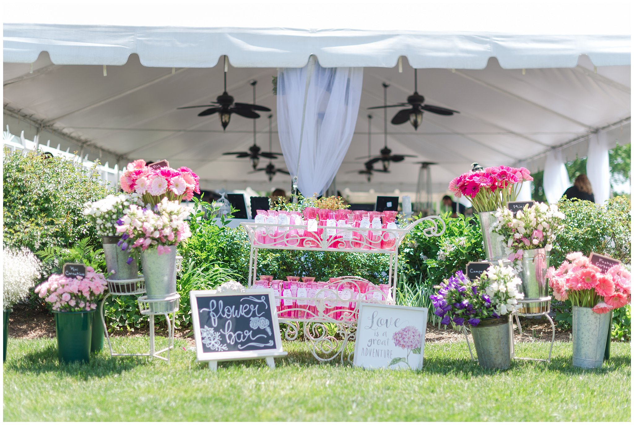 outdoor tented bridal shower