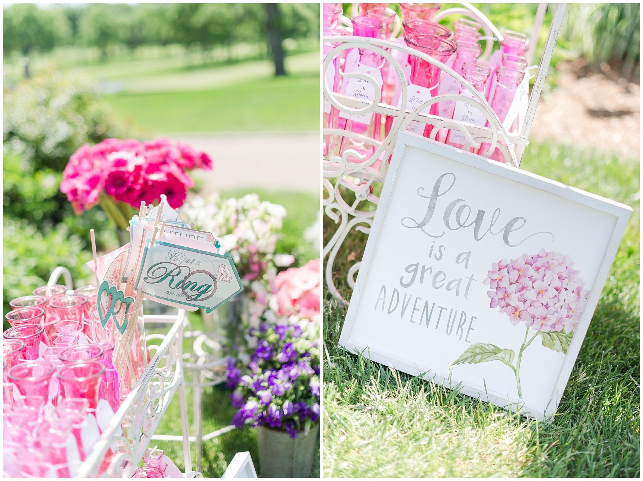 flower bar and love sign