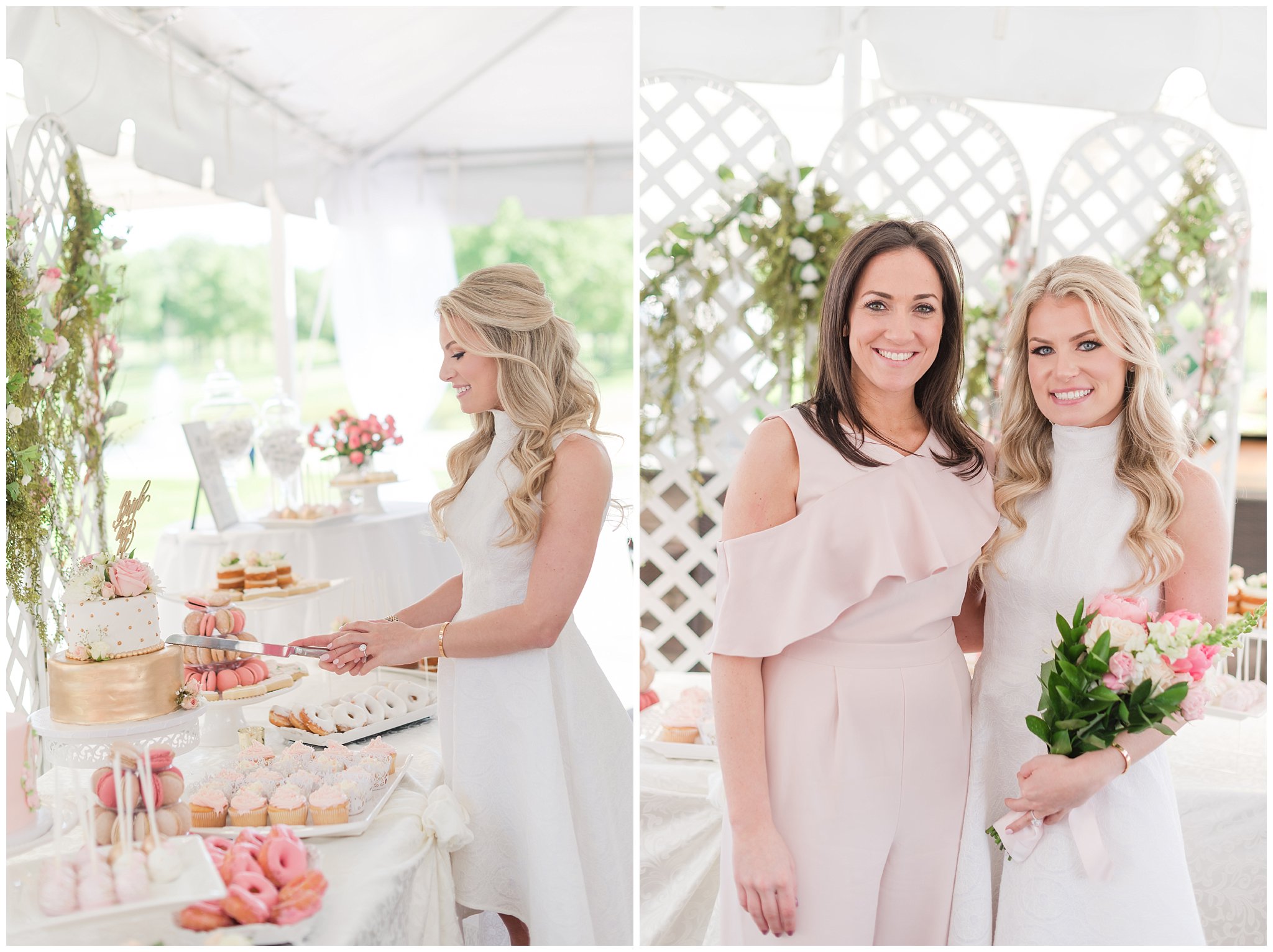 bride cutting cake