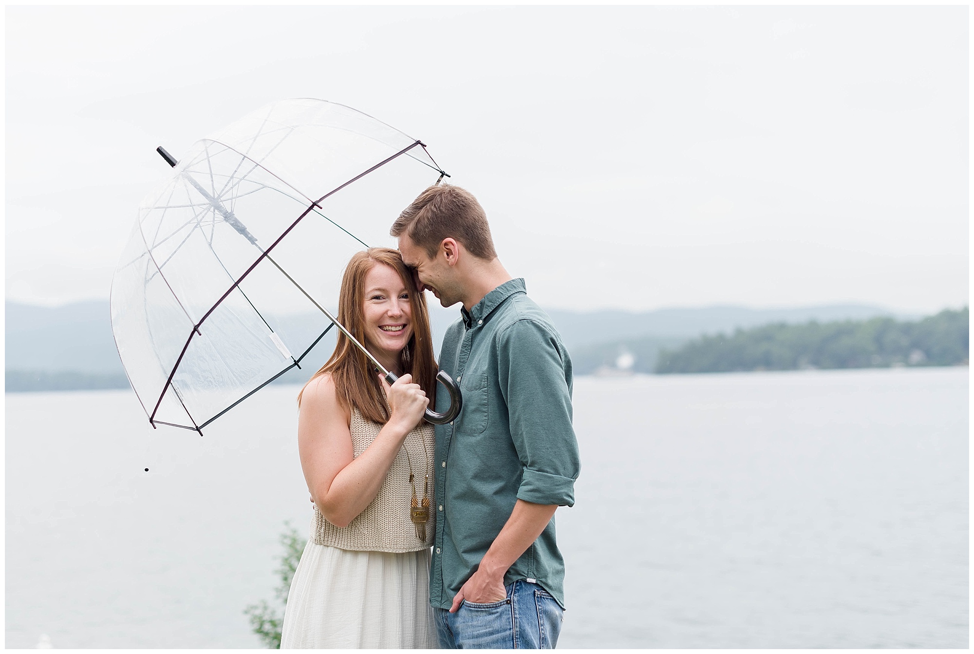 rainy day engagement session