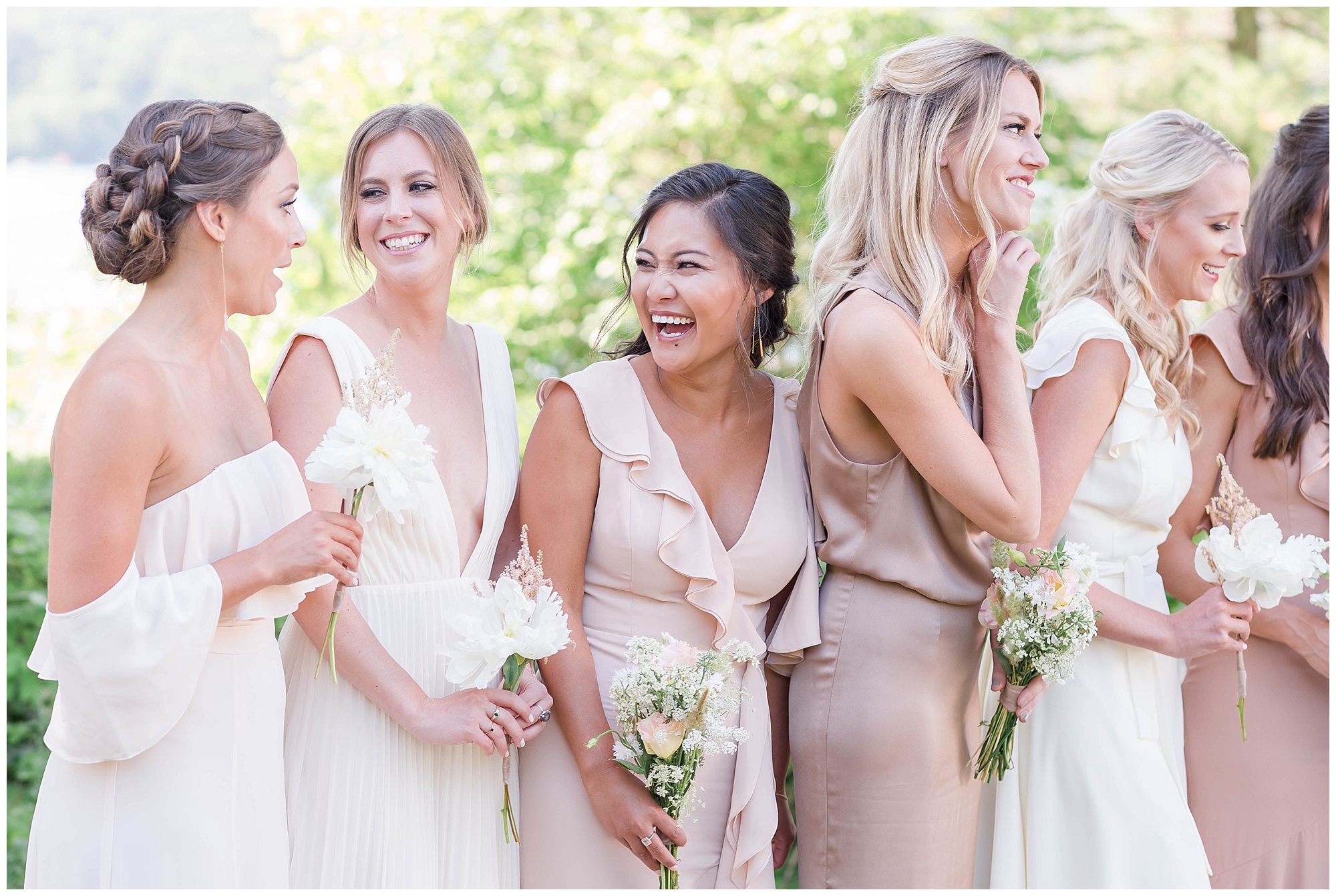 beige bridal party