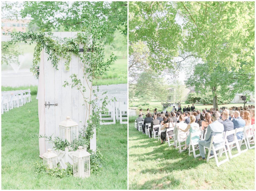 whitewashed ceremony door for rustic wedding