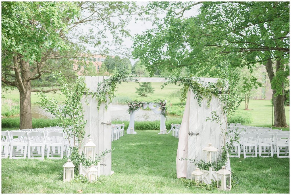 white washed doors rustic wedding details