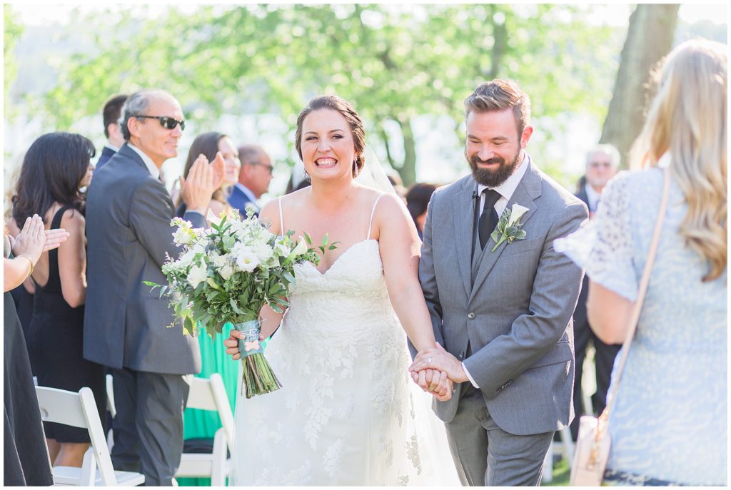 bride and groom are married