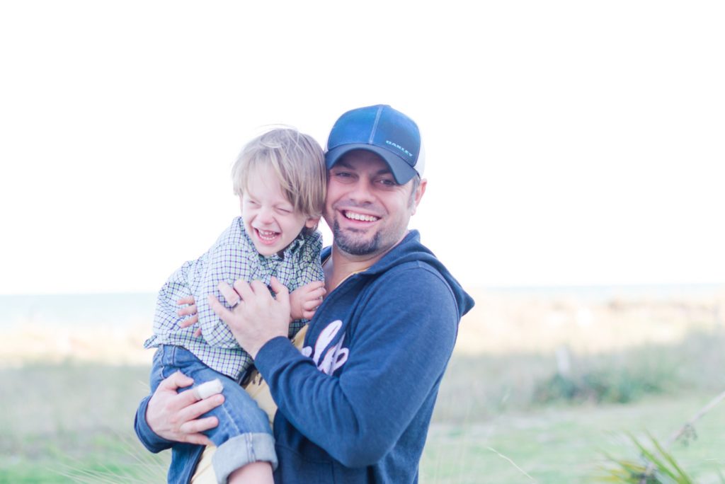 dad and son beach portrait