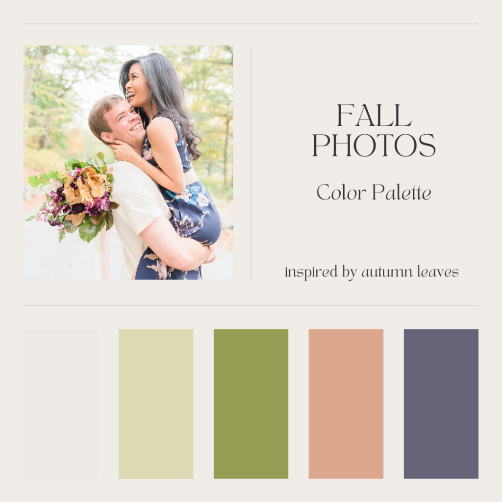 fall engagement photo color palette
