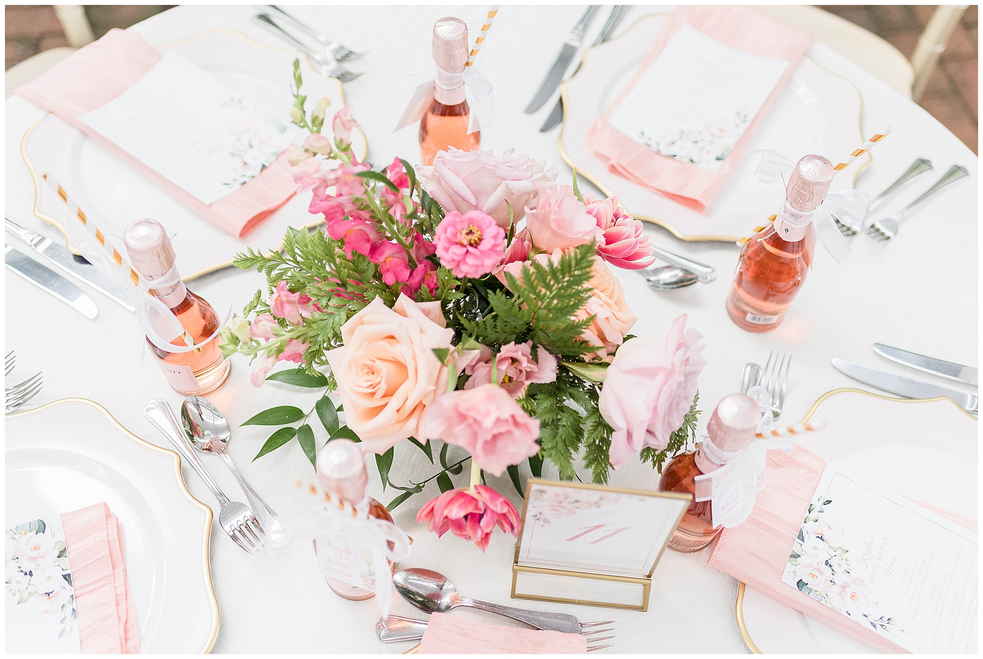 pink and green bridal shower