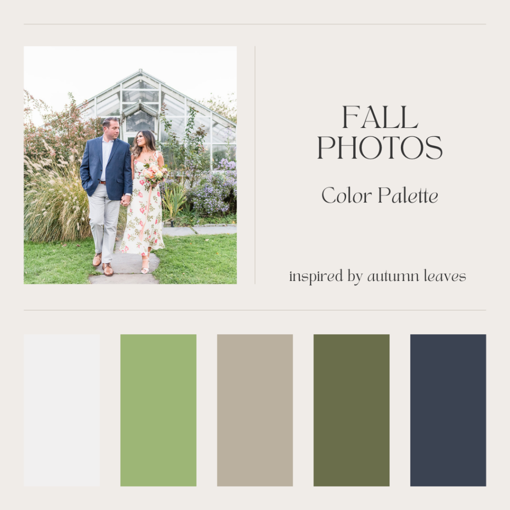 fall engagement photo color palette