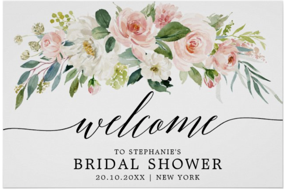 blush botanicals floral welcome sign