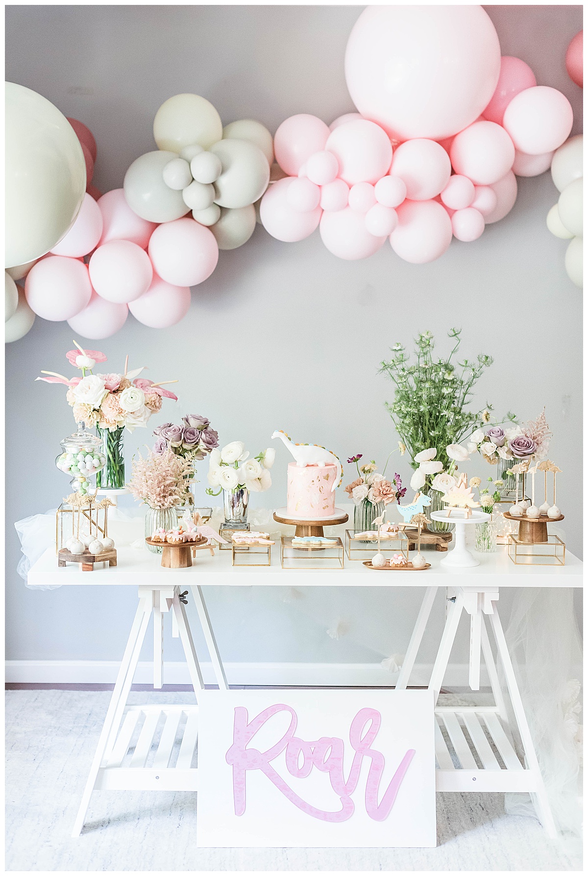 chic dinosaur birthday party for a girl