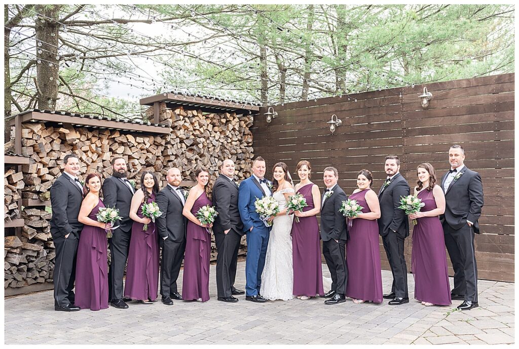 bridal party photos at stone house