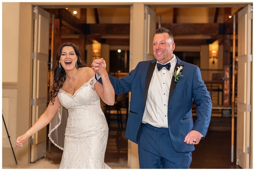 bride and groom wedding reception entrance