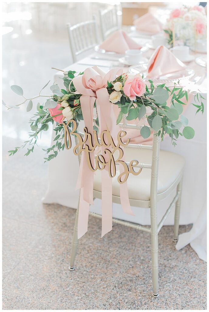 back of chair bride to be sign