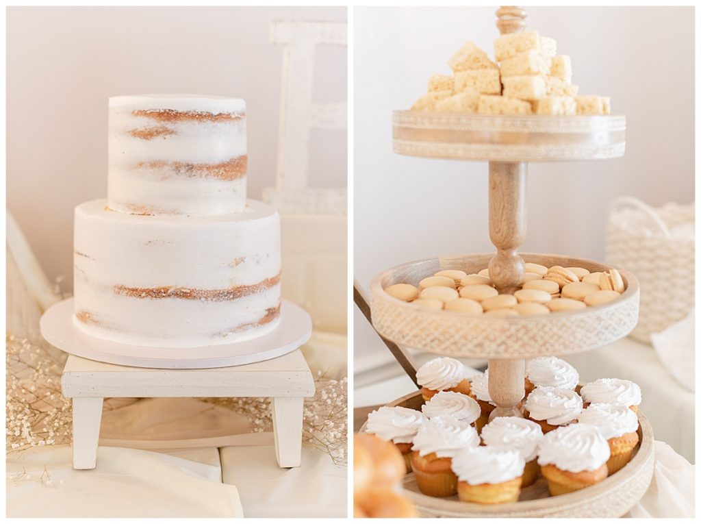 beige boho dessert table