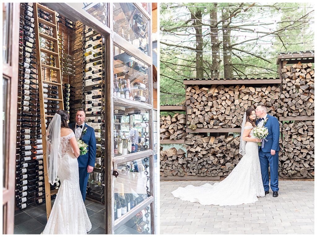 stone house bride and groom photos