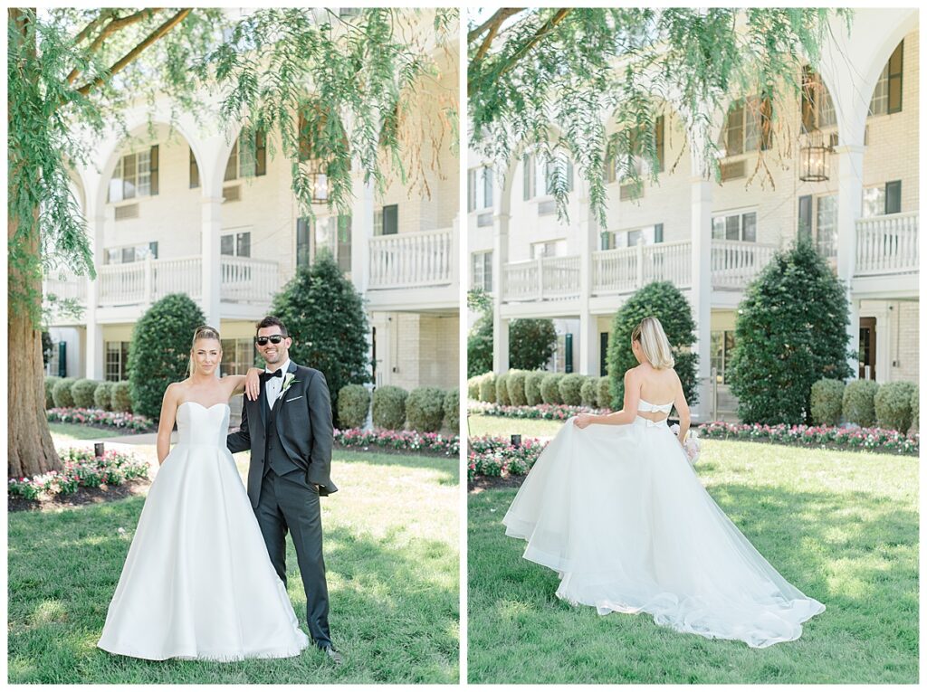 bride and groom portraits at madison hotel