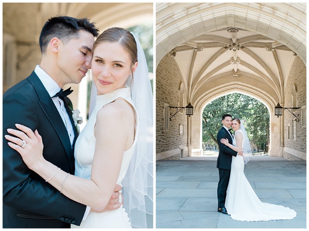 bride and groom's Princeton university campus photos