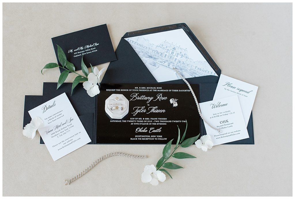 black tie wedding invitation