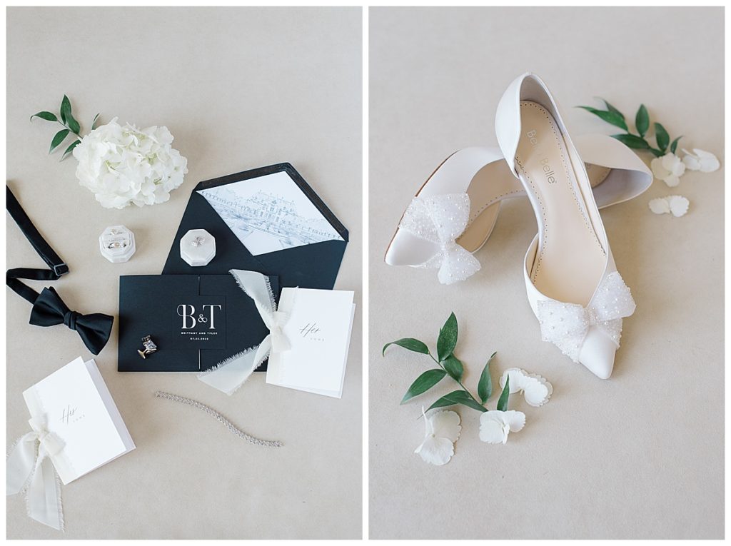 black tie wedding details