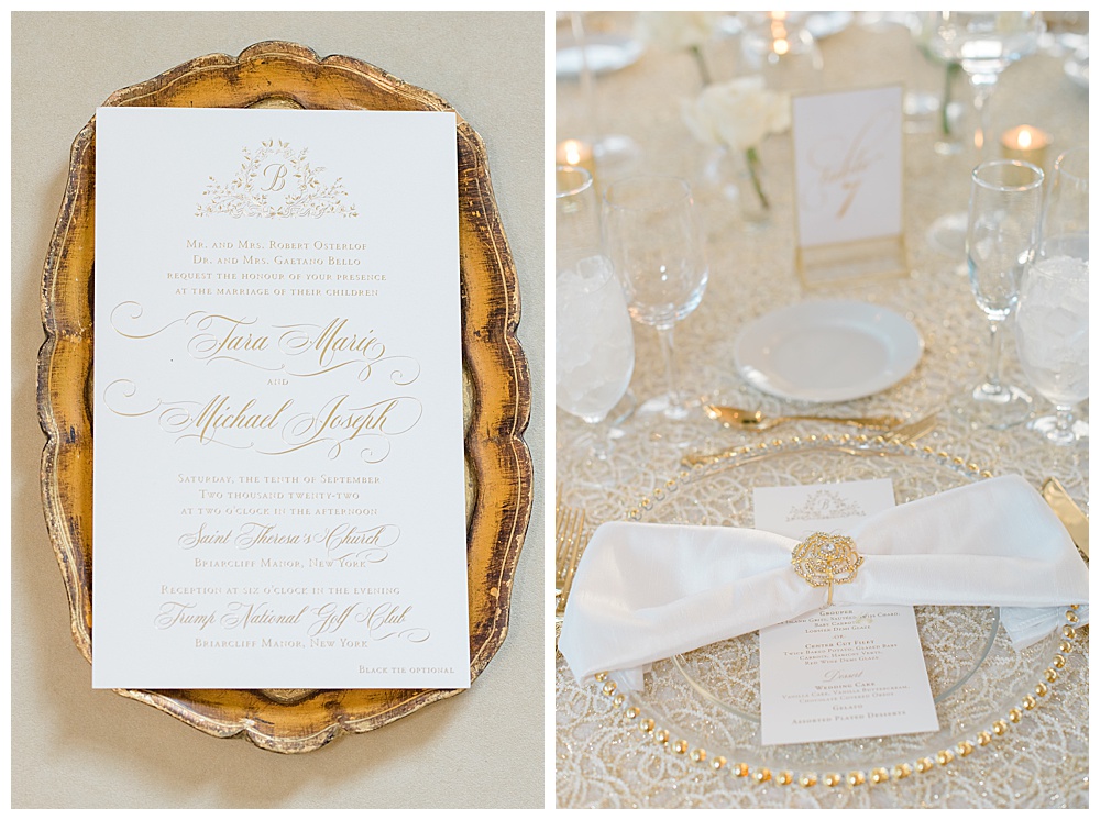 gold wedding details