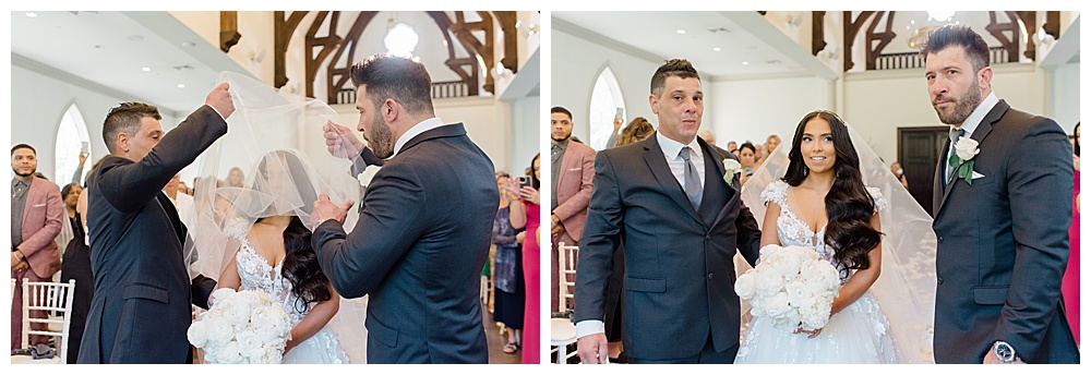 dads escorting bride down the aisle