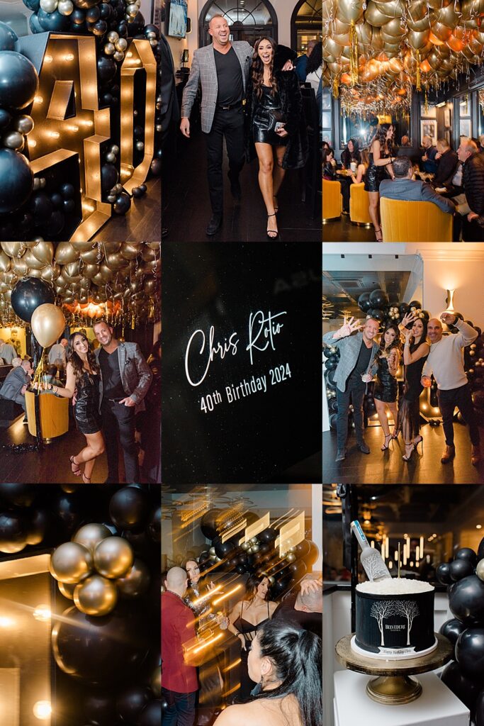 black and gold surprise party