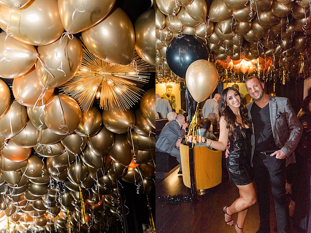 black and gold surprise party