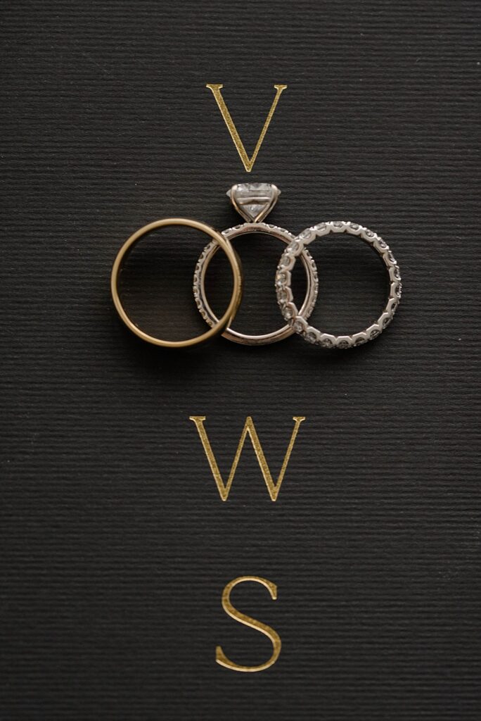vow book with rings