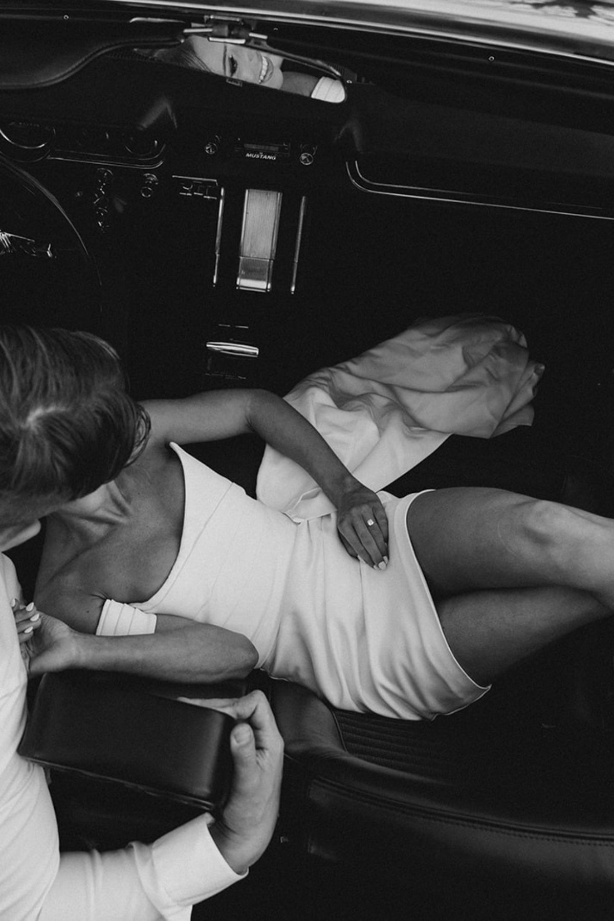 vintage car engagement